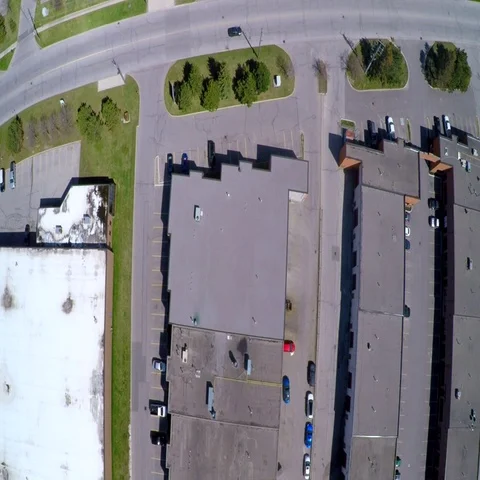 Large industrail warehouse, fly over an Industrial Park Stock Footage 69735461