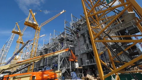 Large industrial construction Stock Footage 106185345