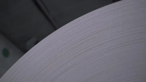 Large industrial cylindrical object for cardboard winding Stock Footage 295656271