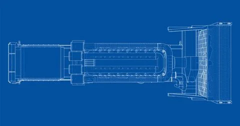 Large industrial diesel generator. Vector Stock Illustration