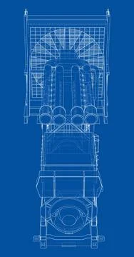 Large industrial diesel generator. Vector Illustrazione stock