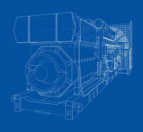 Large industrial diesel generator. Vector イラスト素材