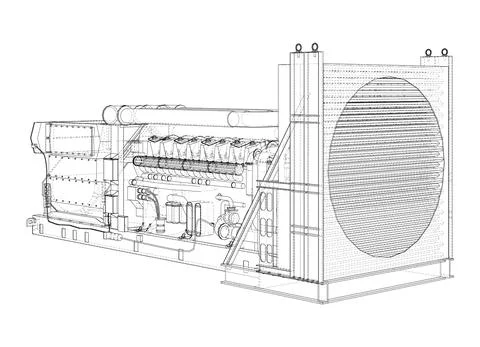 Large industrial diesel generator. Vector イラスト素材