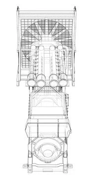 Large industrial diesel generator. Vector Illustrazione stock
