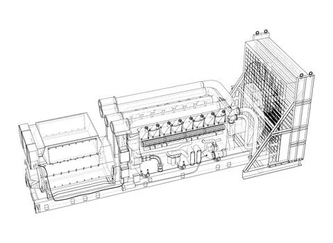 Large industrial diesel generator. Vector イラスト素材