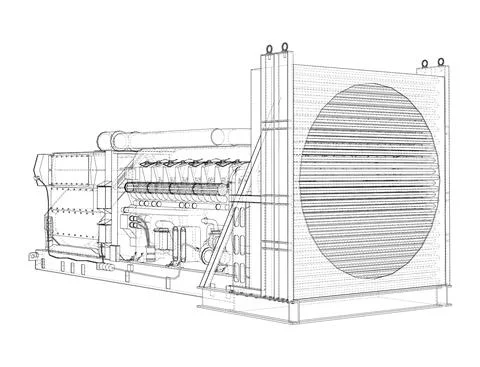 Large industrial diesel generator. Vector イラスト素材