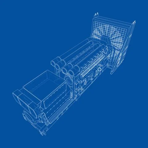 Large industrial diesel generator. Vector イラスト素材