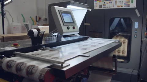 Large industrial digital printer printing sheets of paper Video stock 101106073