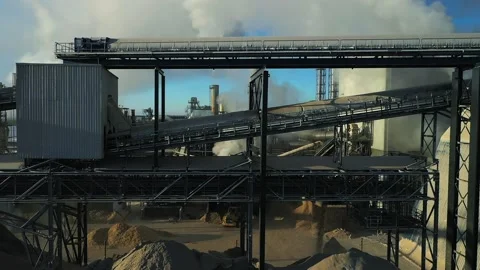 A large industrial enterprise for wood processing Stock Footage 169865468