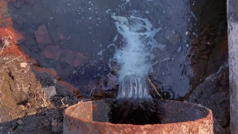 A large industrial pipe through which harmful substances are discharged int.. Stock Footage 245476535