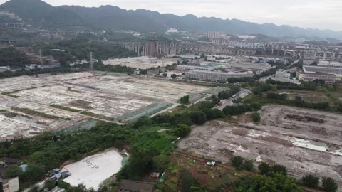 A large industrial plot that has been demolished 動画素材 256233197
