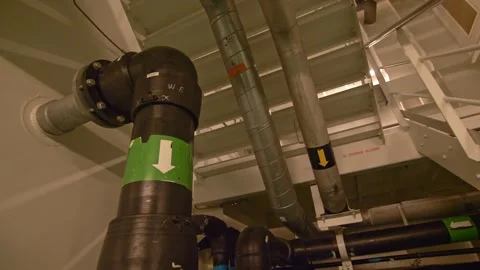 Large industrial plumbing system Stock Footage 257214539
