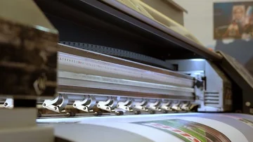 A large industrial printer Stock Footage 85493871