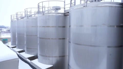 Large industrial tanks Stock Footage 163566918