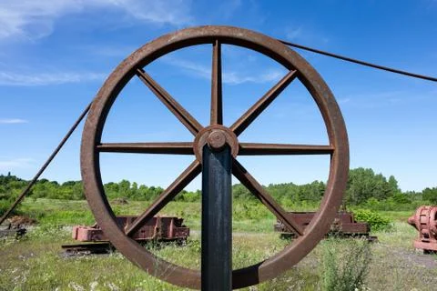 Large Industrial Wheel with Cable Stock Photos