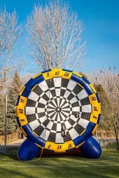 Large inflatable target for team building games and outdoor competitions Stock Photos