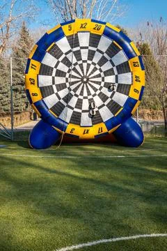 Large inflatable target for team building games and outdoor competitions Stock Photos