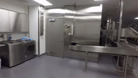 Large institutional kitchen Stock Footage 106852297