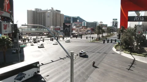 Large Intersection In Downtown Las Vegas Stock Footage 61861465