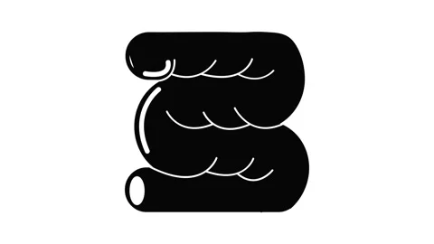 Large intestine icon animation Stock Footage 156233121