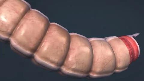 The large intestine includes the colon, rectum and anus. Stock Illustration