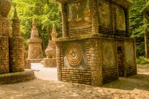 Large intricately designed structures made of brick and mortar Stock Photos