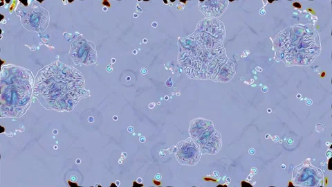 Large iridescent spots mixed with small ones on a light blue background. The Stock-Footage 165138262