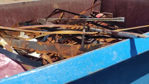 Large iron dumpster Stock-Footage 220076020