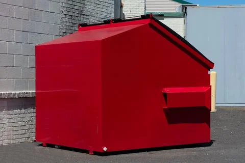 Large iron dumpster garbage metal recycle outdoor Stock Photos