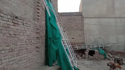 Large Iron Rods Displayed in a Close Industrial View Video stock 347341416