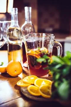 Large jar of sangria Foto stock