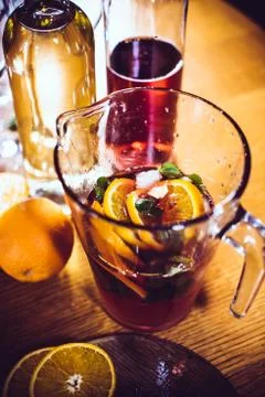 Large jar of sangria Foto stock