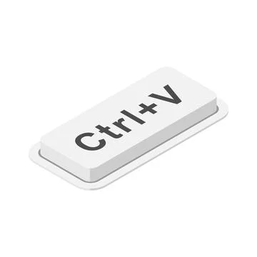 Large keyboard key CTRL+V, symbolizing copy and paste, digital shortcuts, t.. Stock Illustration