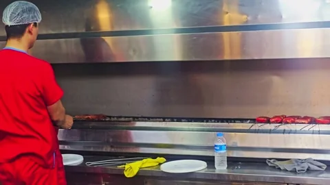 A large kitchen with a. Stock Footage 282994464