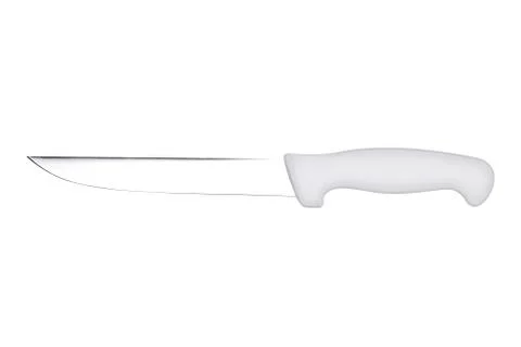 Large kitchen knife with a plastic handle on white background 写真素材