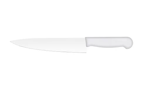Large kitchen knife with a plastic handle on white background 写真素材