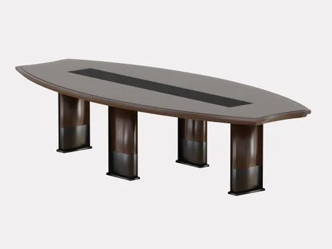 Large kitchen table on a white background 3d rendering Stock Illustration