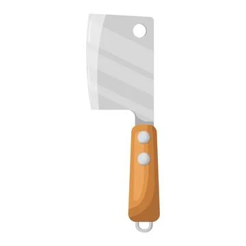 A large knife is a grill cleaver. Vector illustration on a white background Stock Illustration
