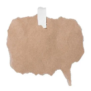 Large kraft paper speech note taped Stock Photos