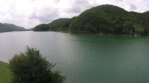 Large lake and forest Stock Footage 41335483