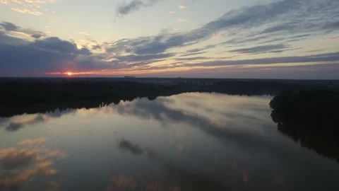 A large lake with a drone Stock Footage 237116580