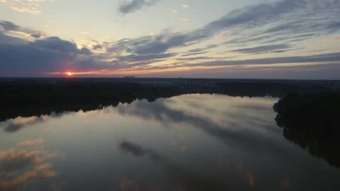 A large lake with a drone Stock Footage 237116600