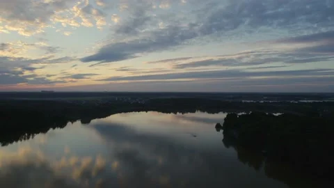 A large lake with a drone Stock Footage 237116609