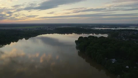 A large lake with a drone Stock Footage 237116615