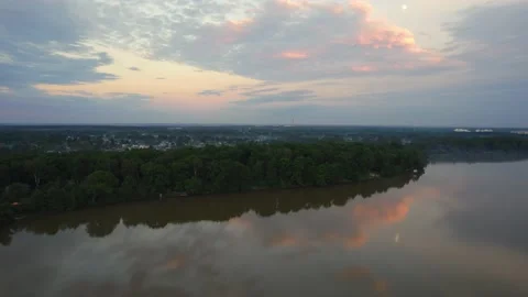 A large lake with a drone Stock Footage 237116626
