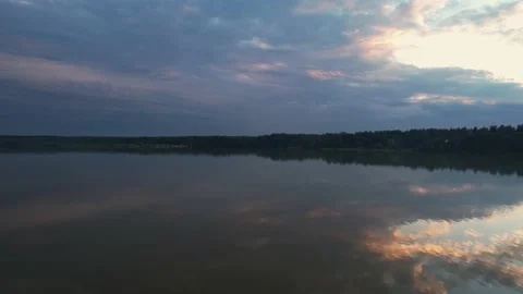 A large lake with a drone Stock Footage 237116638