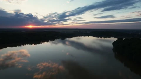 A large lake with a drone Stock Footage 237116646