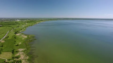 A large lake with a drone Stock Footage 237116693