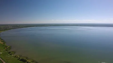 A large lake with a drone Stock Footage 237116705