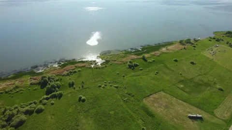 A large lake with a drone Stock Footage 237116733